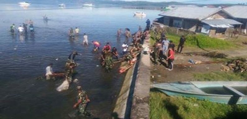 Rakyat SBB Bersama TNI/Polri Bersihkan Sampah